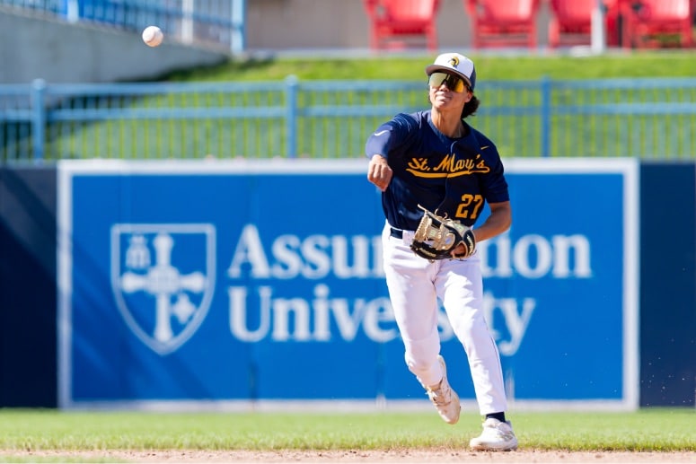 Mike Demaino was among the clutch performers in St. Mary's 14-inning win over St. John's Shrewsbury. (Kyle Prudhomme/NEBJ)